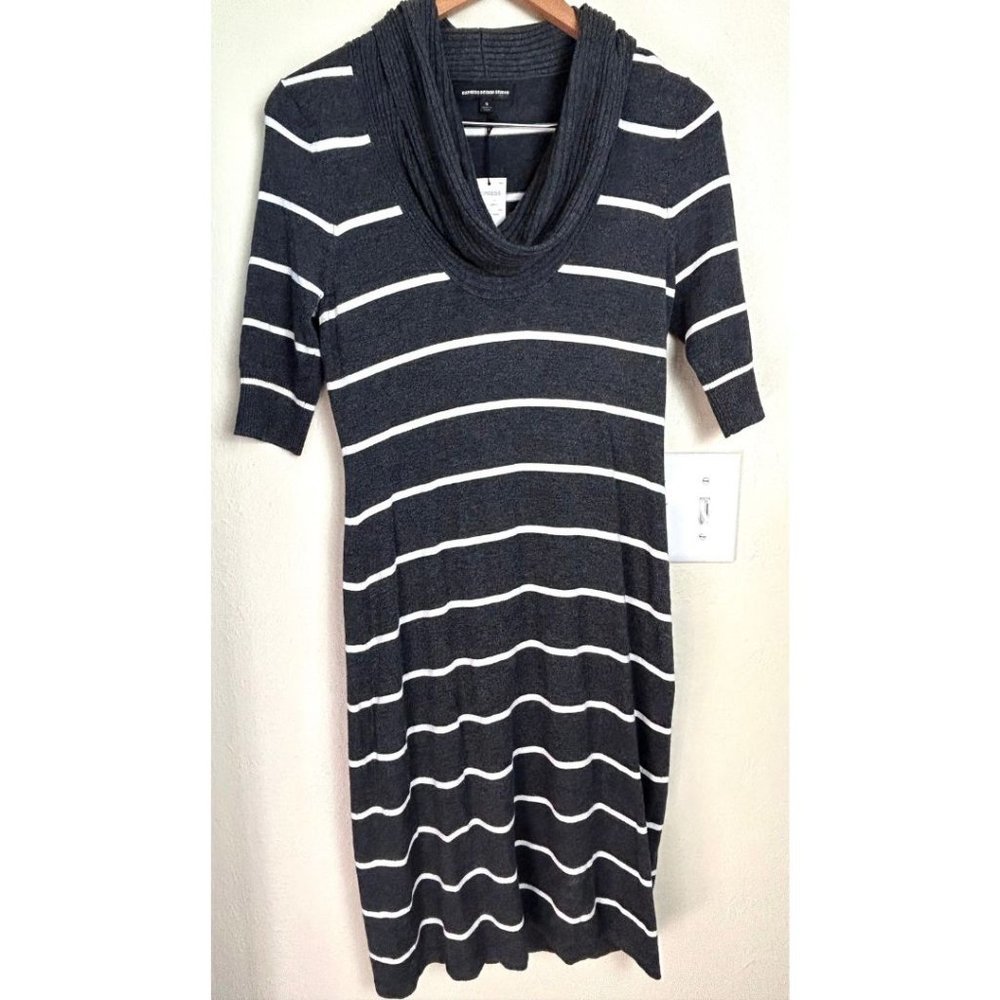 Express Design Studio Dress Striped Cowl Neck Sweater Dress Size S Half Sleeve